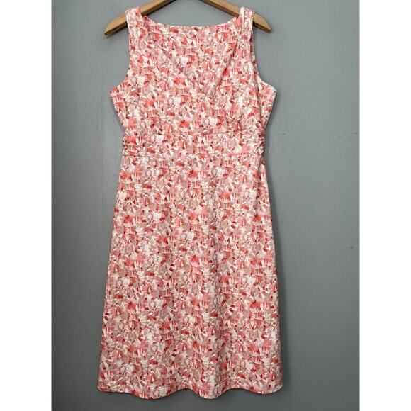 Eddie Bauer Size Medium Sleeveless Artsy Surplice Dress Knit Midi Fit & Flare - Picture 1 of 7
